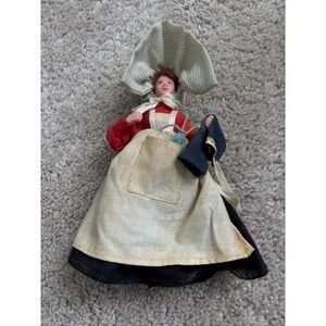 Vintage Cornish Bal Maiden Doll W Bonnet,Apron‎ Shallowpool Handicrafts